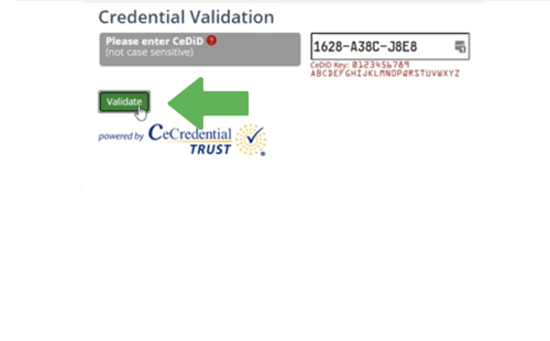 credential validation form step two